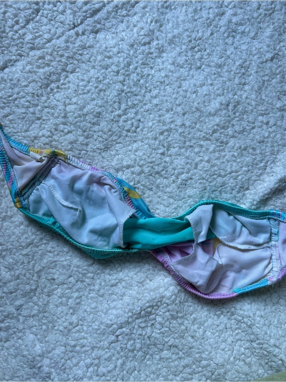 Vintage Strapless Twist Bandeau Swim Bikini Top